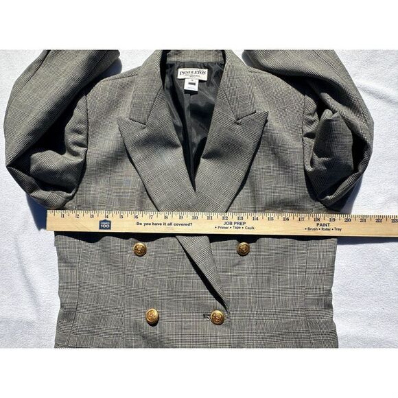 VTG Ladies Pendleton 100% Virgin Wool Gray Blazer 12P - Picture 7 of 12